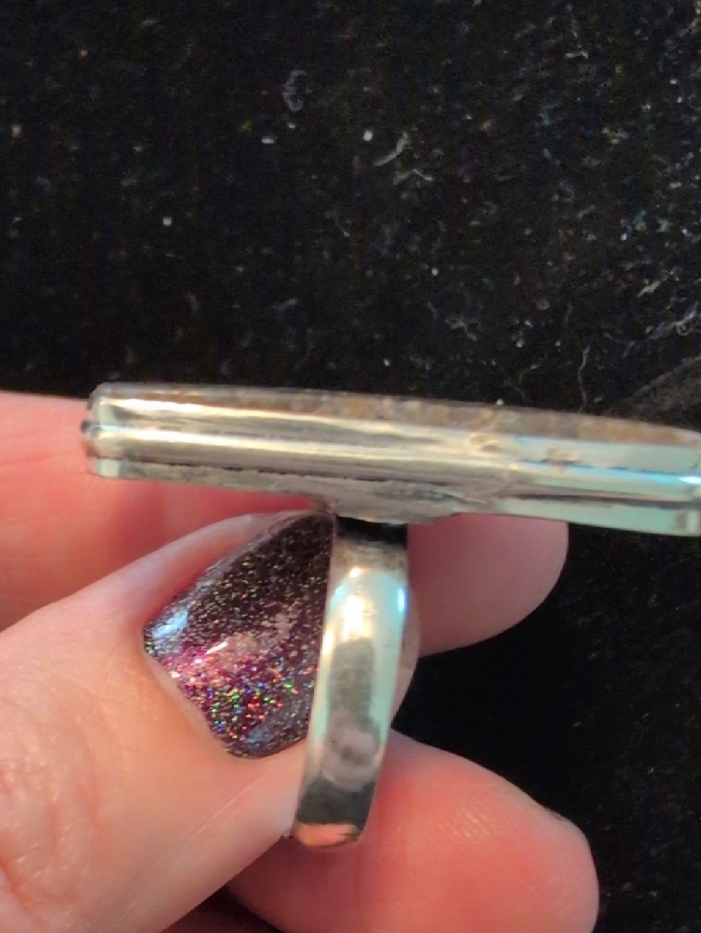 Rectangular Stick Agate Ring - Picture 5 of 9